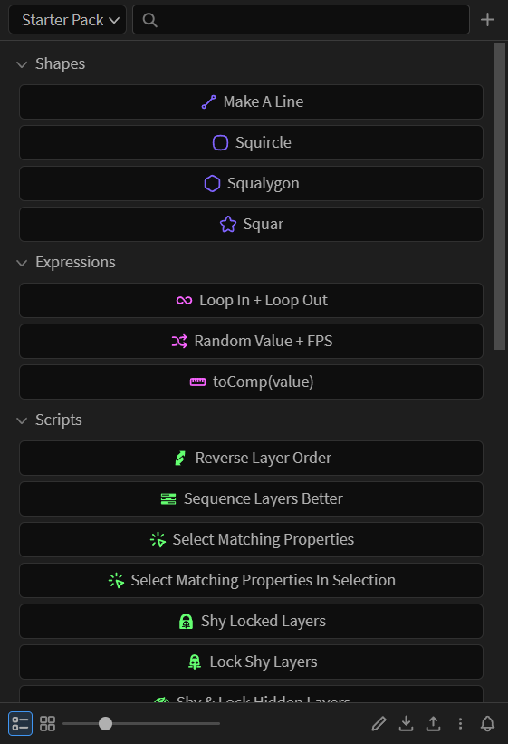 The Code Runner panel showing the Starter Pack collection in list view